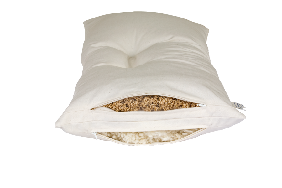 Speltex Hirse / Wolle Kombi-Kissen ergonomisches Schlafkissen 40x80cm Physiofit24 - Vitalhaus Speltex Hirse / Wolle Kombi-Kissen ergonomisches Schlafkissen 40x80cm