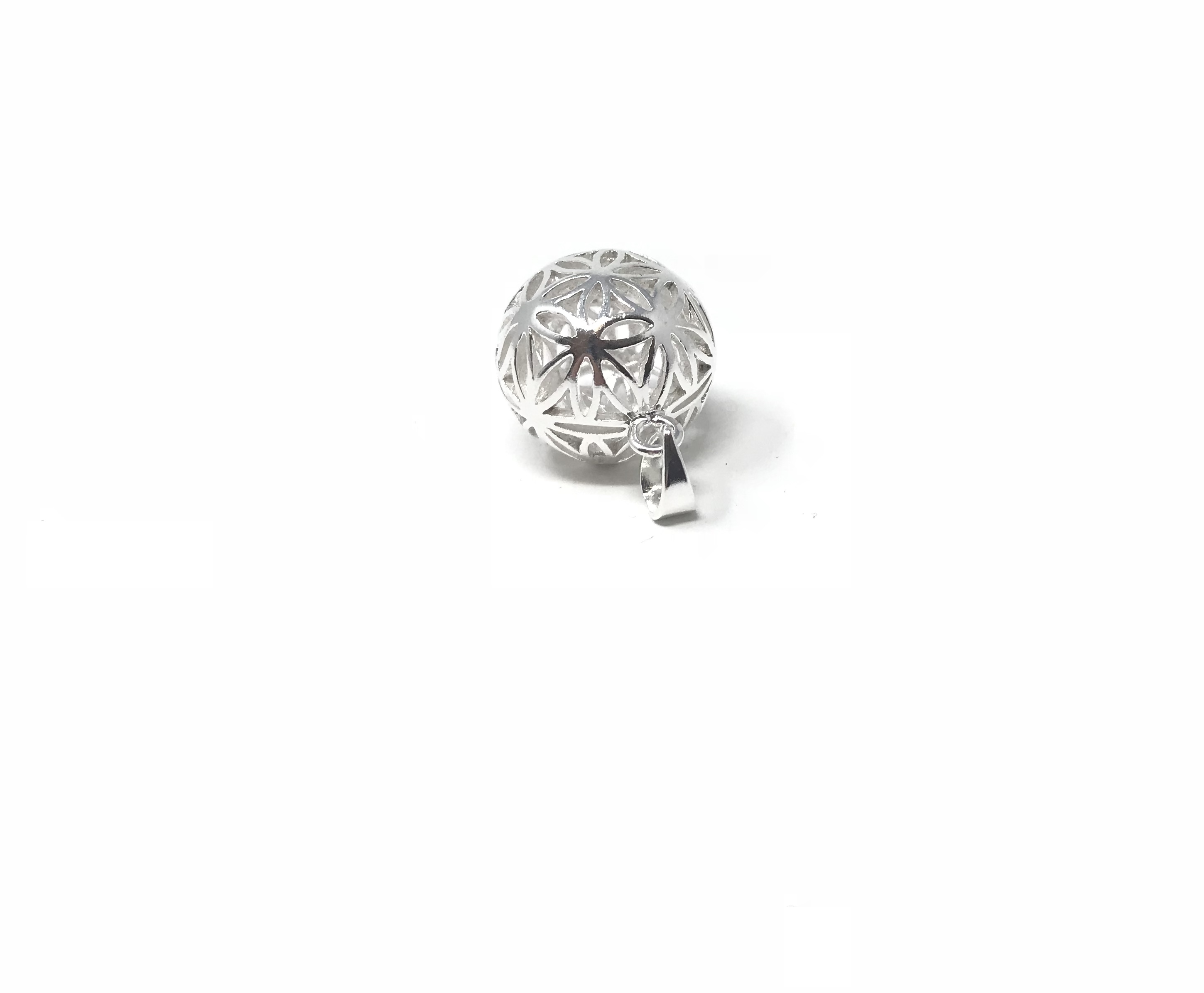 Kette "Blume des Lebens" Kugel-Anhänger 925 Sterling Silber