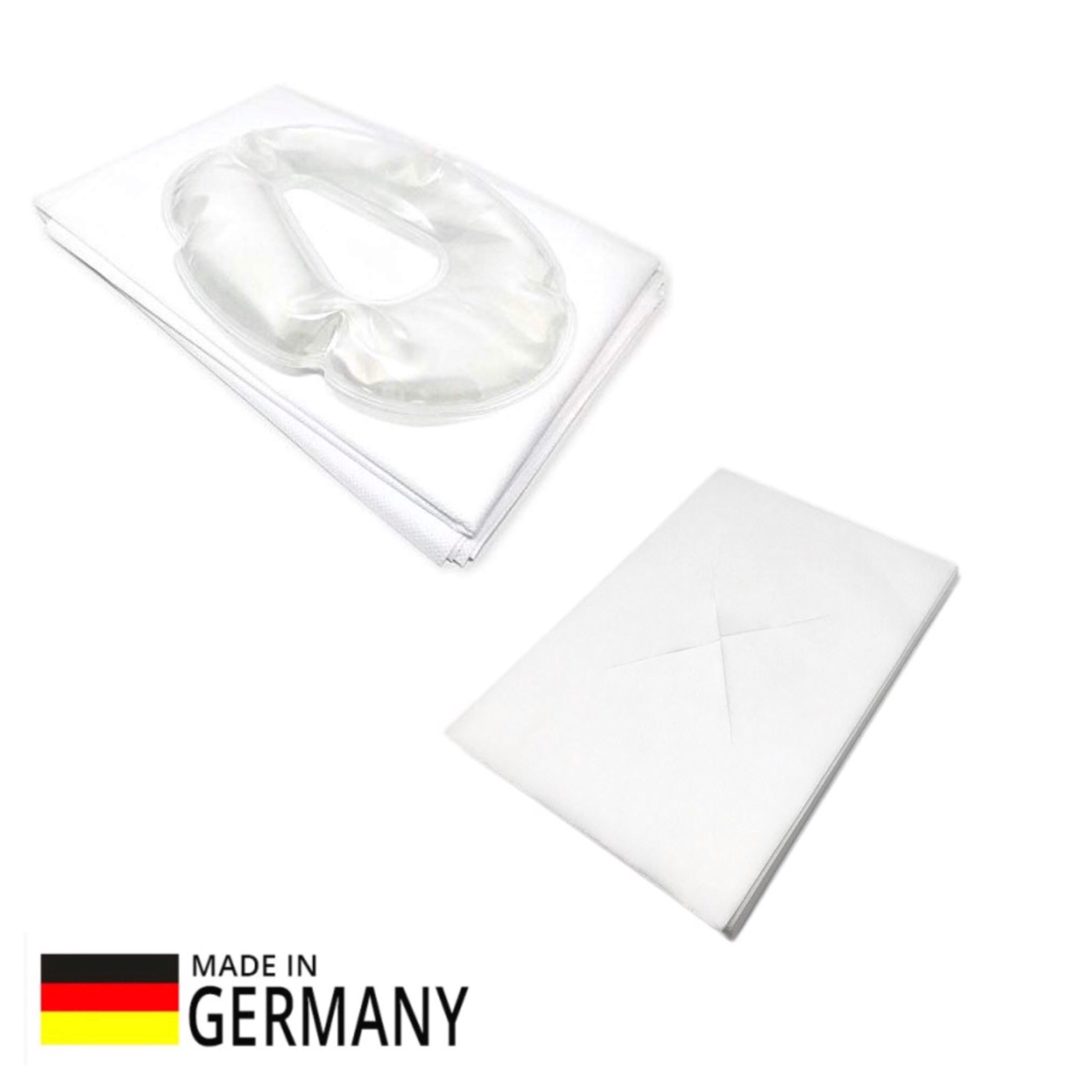 Gesichts-Gelkissen oval + 100er Pack Vlies-Nasenschlitztücher Gesichts-Gelkissen oval + 100er Pack Vlies-Nasenschlitztücher