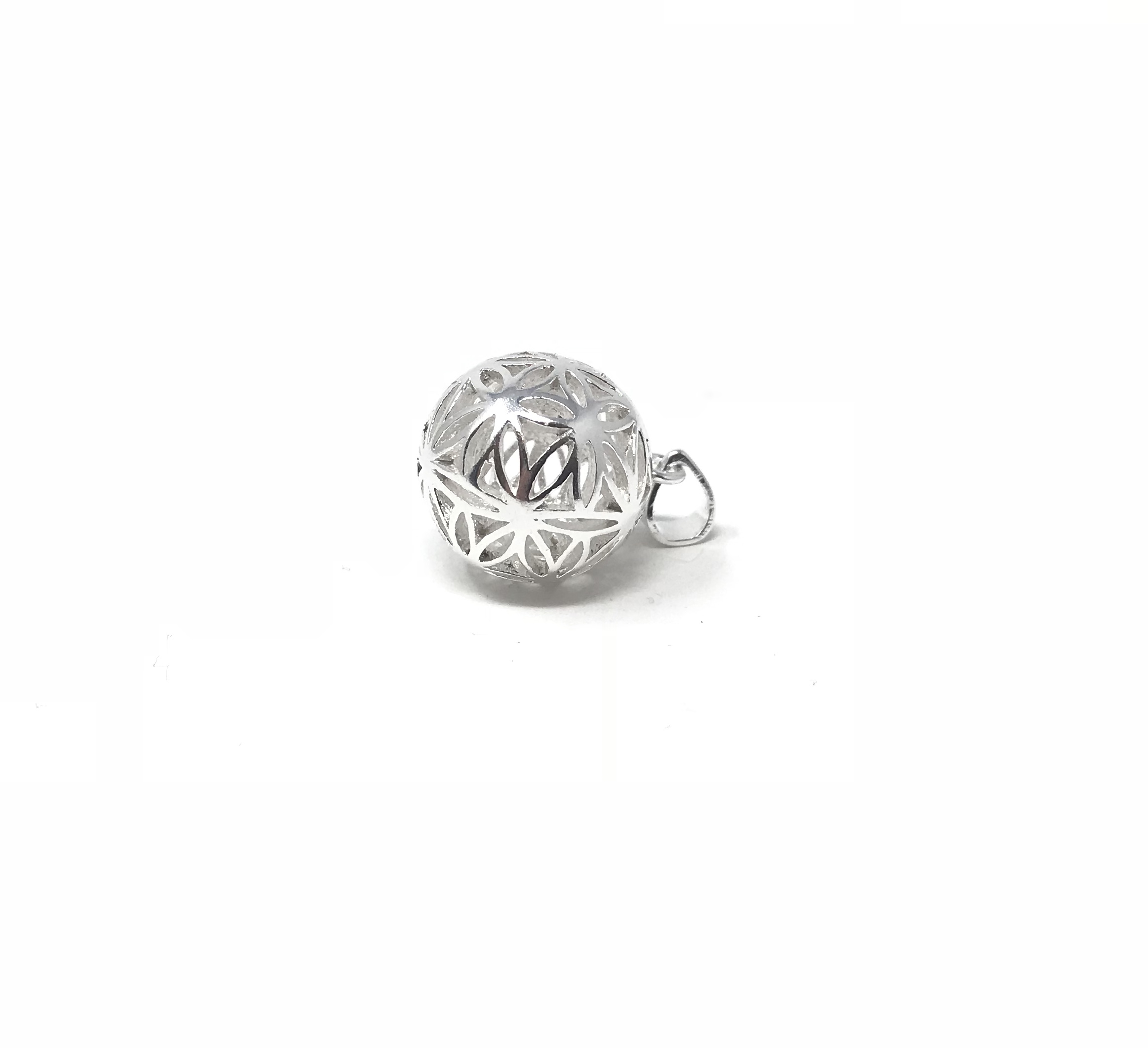 Kette "Blume des Lebens" Kugel-Anhänger 925 Sterling Silber