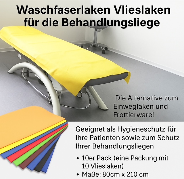 Waschfaserlaken "PP70" 80x210cm 10er Pack - AQUA