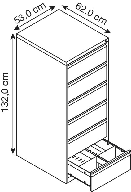 Karteischrank 53x62x132cm (abschließbar)