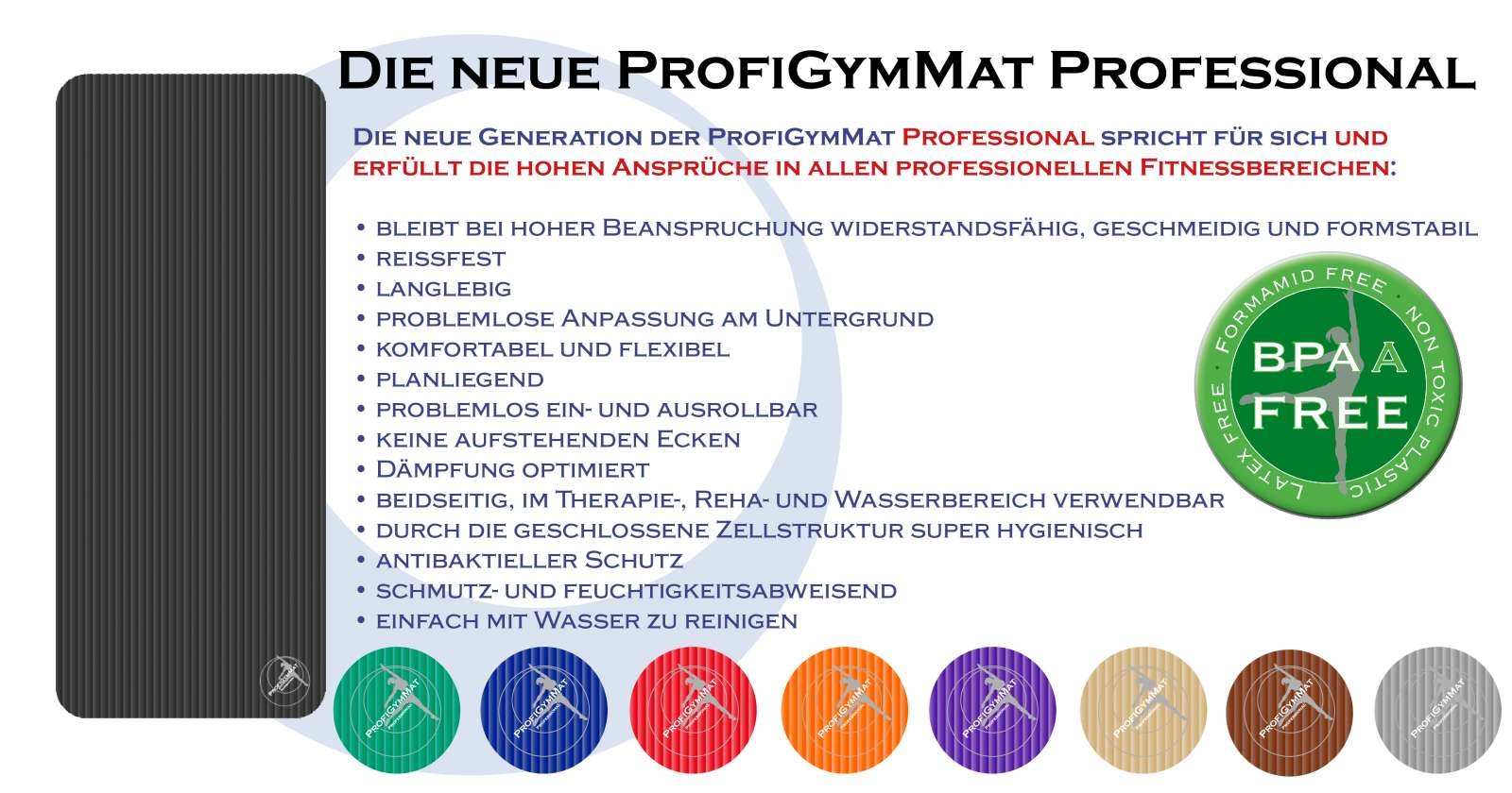ProfiGymMat Professional 180x60x2,0cm