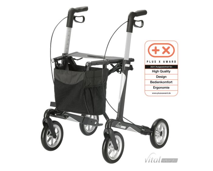 Rollator vital carbon plus 62, rubinrot