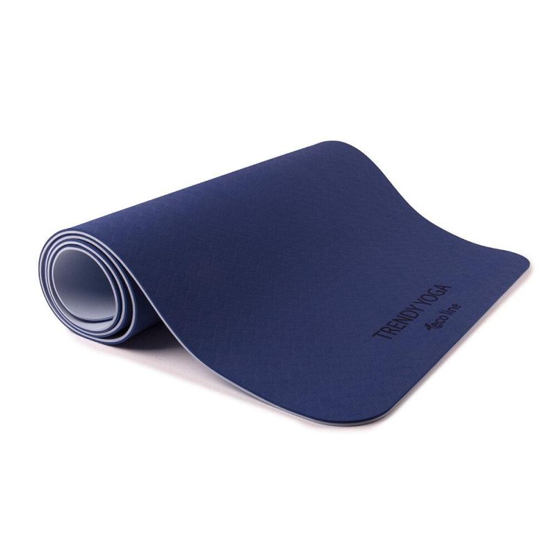 YogaMat Eco 180x60x0,6cm Blau Set mit Tragegurt 