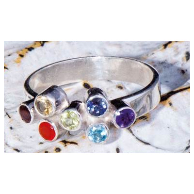Ring 925 Sterling Silber, Ø 2 cm, Steine horizontal Ring 925 Sterling Silber, Ø 2 cm, Steine horizontal