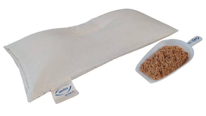 Speltex Bio-Hirsekissen ergonomisches Schlafkissen (Bio-Baumwoll-Köper) 80x40cm