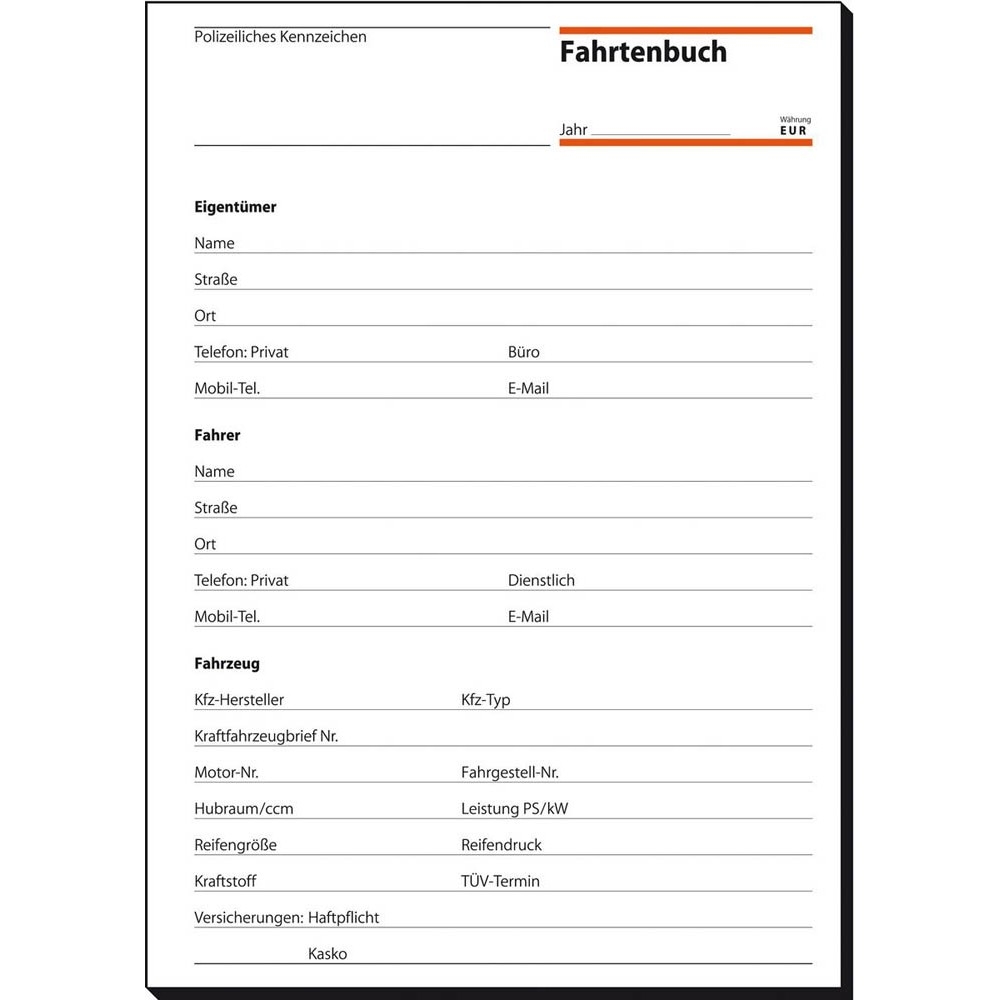 sigel Formularbuch FA513 Fahrtenbuch