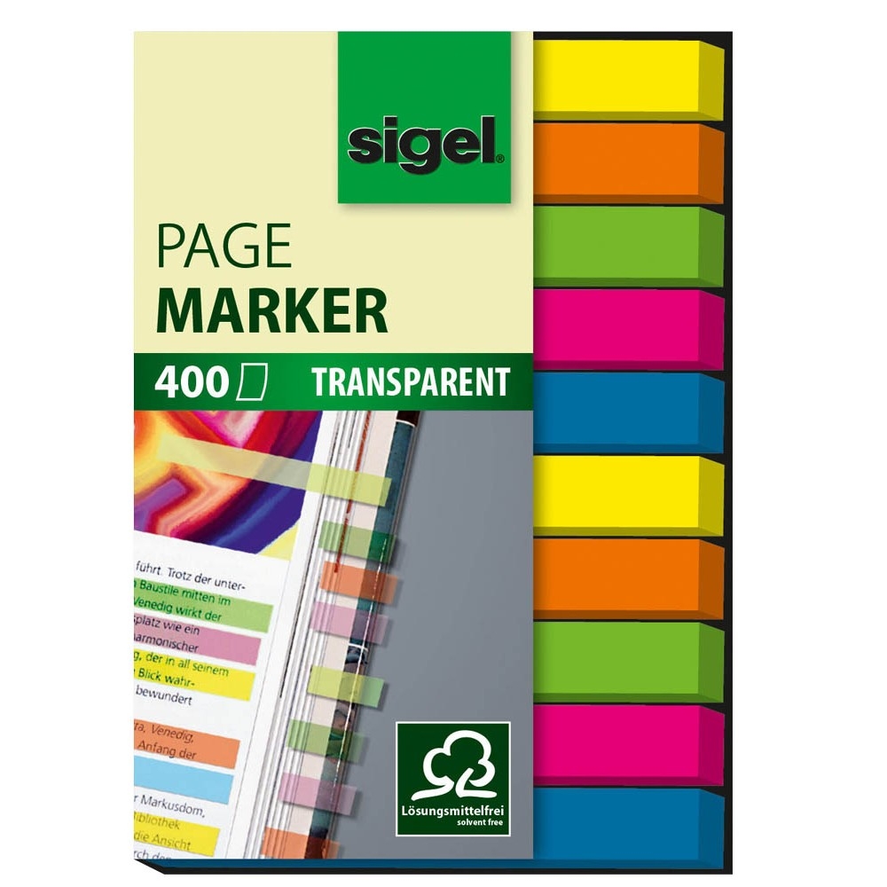 10x 40 Streifen sigel TRANSPARENT Haftmarker farbsortiert