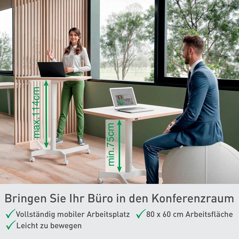 LEITZ Ergo höhenverstellbarer Schreibtisch weiß rechteckig LEITZ Ergo höhenverstellbarer Schreibtisch weiß rechteckig