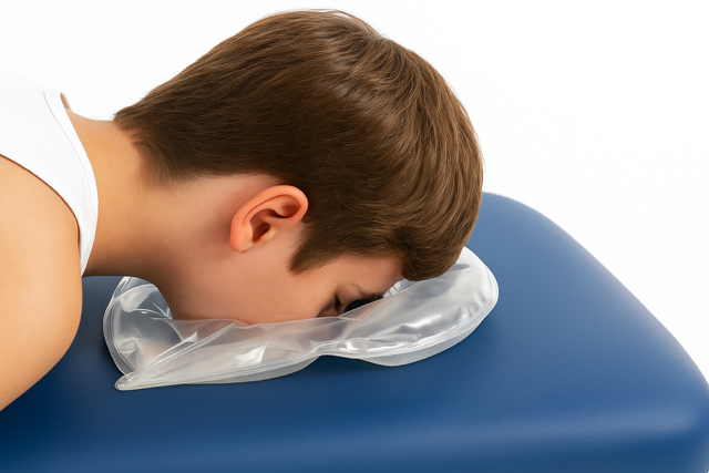 Gesichts-Gelkissen oval + 100er Pack "57GSM Airlaid" Einmal-Nasenschlitztücher