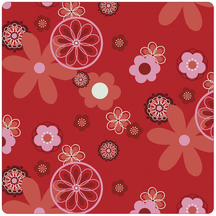 Dessin 88 Retroblumen Rot
