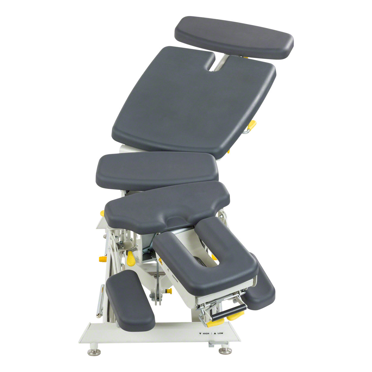 Lojer Therapieliege Manuthera Modell 242, Grauweiß mit Akkuantrieb