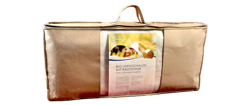 Speltex Schlafkissen Bio-Hirsekissen Bio-Baumwoll-Köper 80x40cm