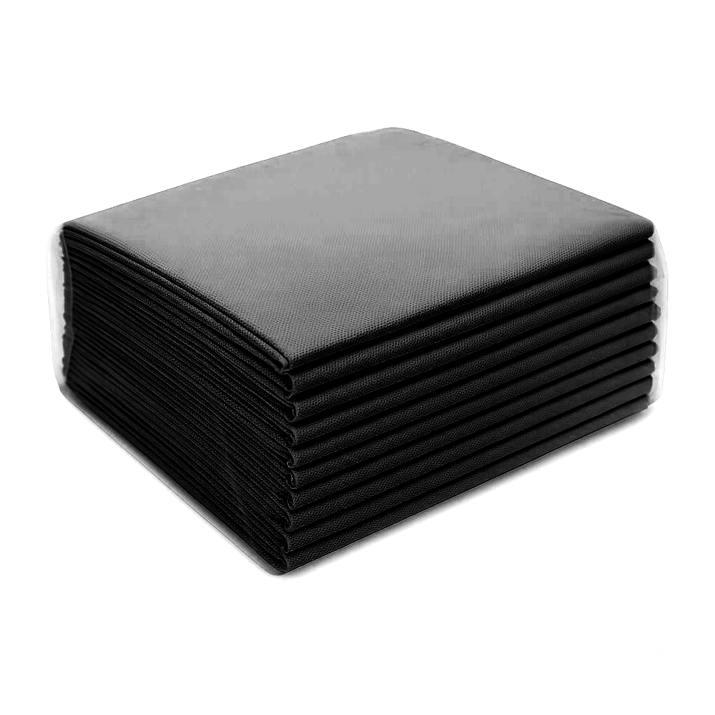 Waschfaserlaken "PP70" 80x210cm 10er Pack - SCHWARZ