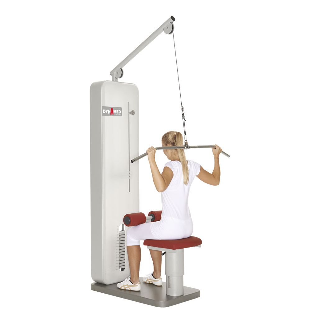 Dynamed Zugapparat Vertikal mit Sitz 70 kg - Weiß