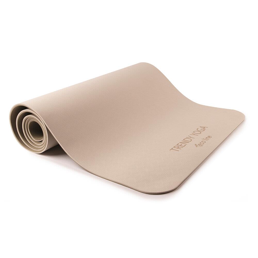 YogaMat Eco 180x60x0,6cm Set mit Tragegurt Beige