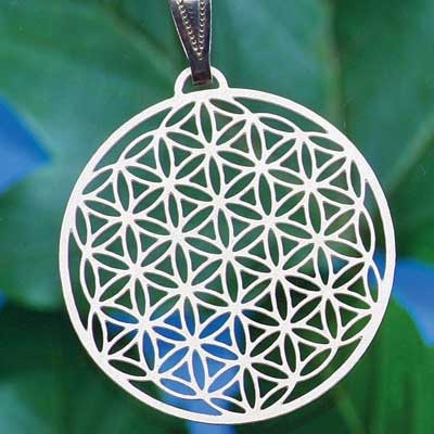 Schmuck Anhänger "Blume des Lebens" 30 mm versilbert