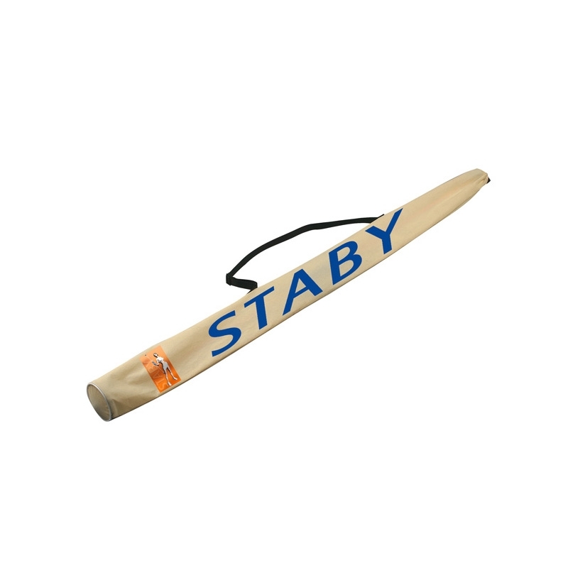 Staby Professional, inkl. DVD und Staby-Bag Material: speziell entwickelter Mehrkomponenten-Faserverbundstoff Maße: Länge 150 cm mit 2 mittleren Gewichtskugeln Staby Professional inkl. DVD + Tasche - orange/blau