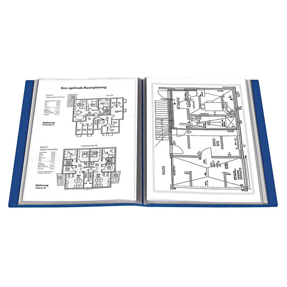Sichtbuch blau mit 40 Hüllen 