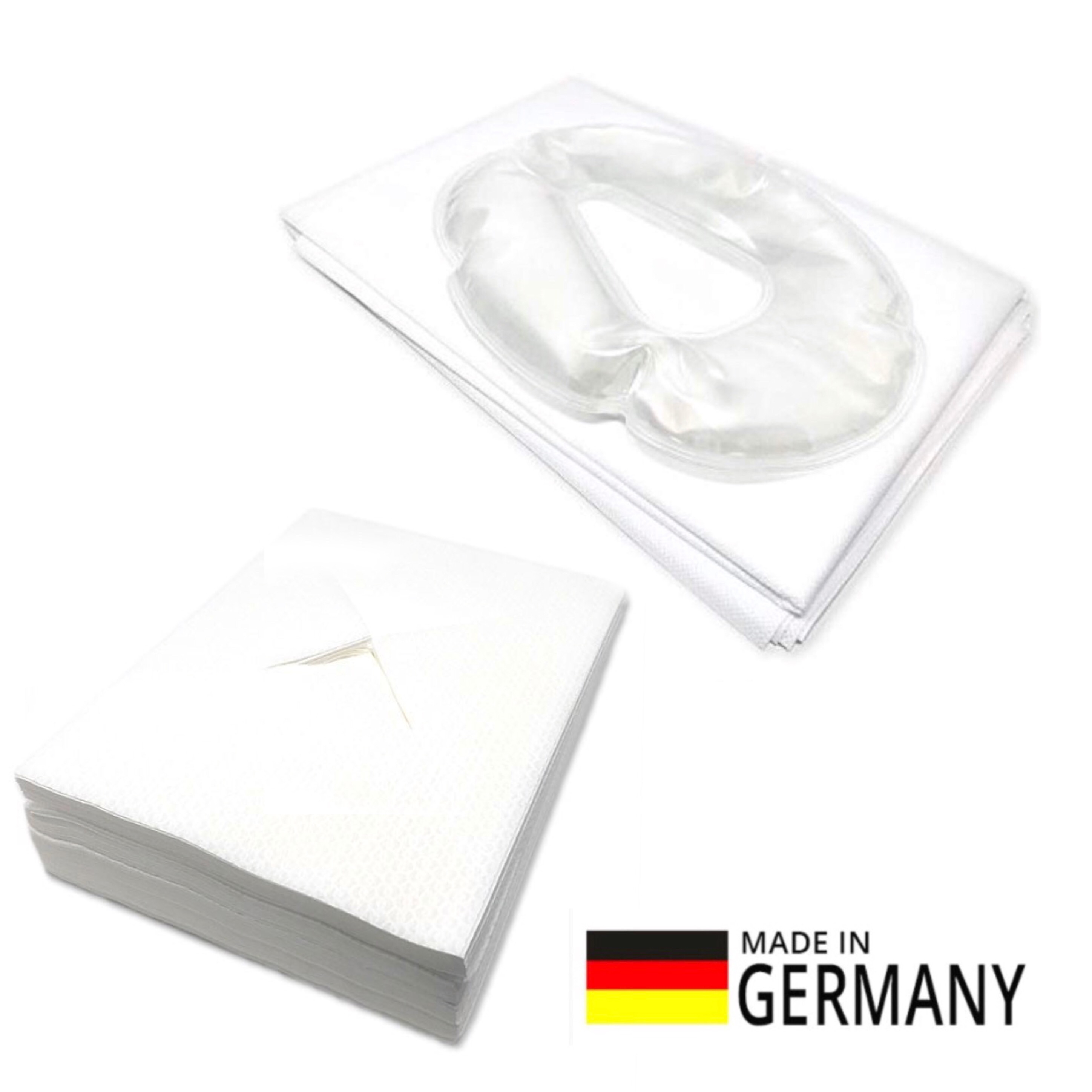 Gesichts-Gelkissen oval + 100er Pack "57GSM Airlaid" Einmal-Nasenschlitztücher