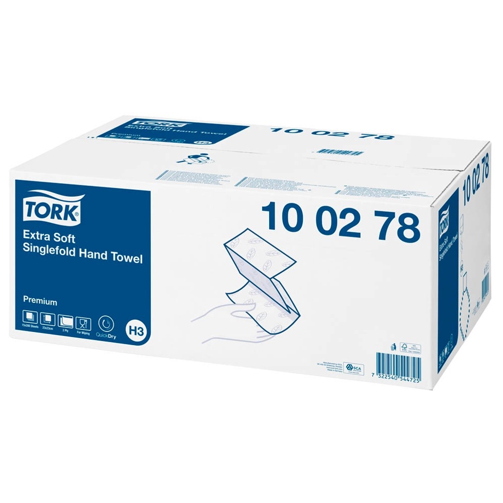 TORK Papierhandtücher Premium Extra Soft Zick-Zack-Falzung 2-lagig