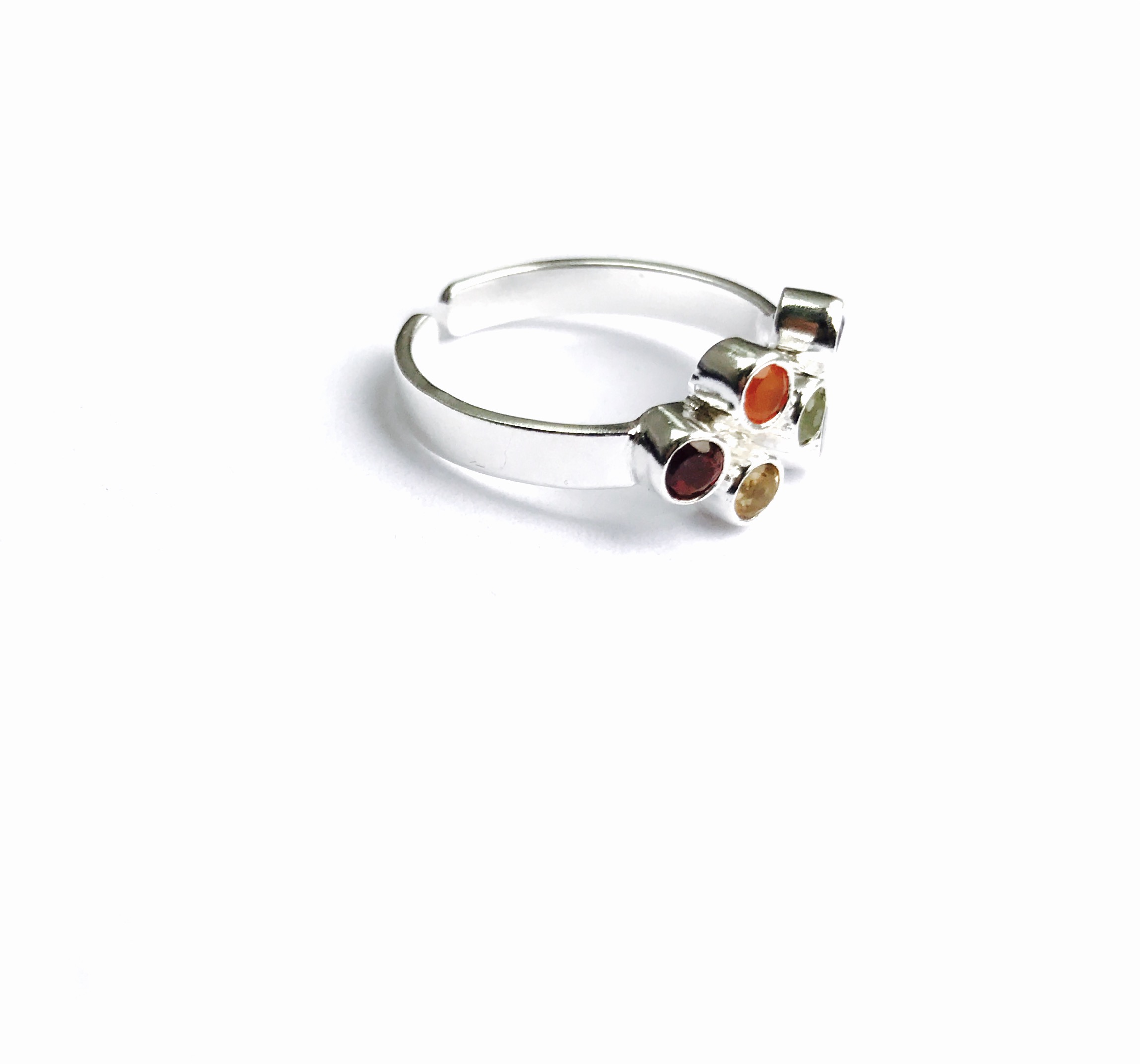 Ring 925 Sterling Silber, Ø 2 cm, Steine horizontal Ring 925 Sterling Silber, Ø 2 cm, Steine horizontal