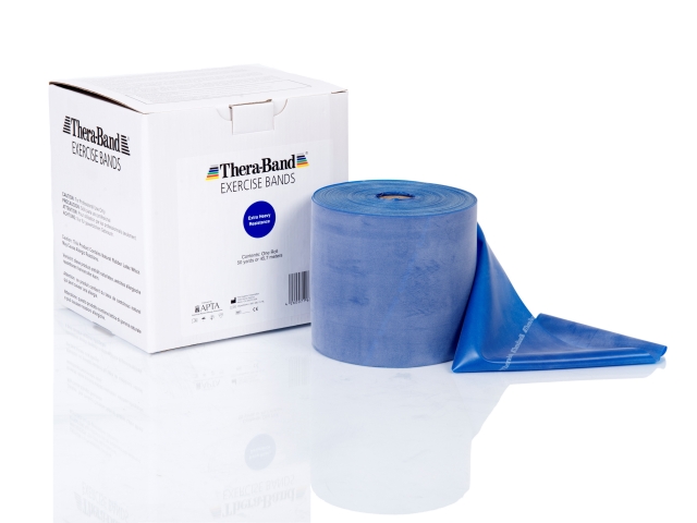 Thera-Band® Übungsband 45,5m x 12,8cm Rolle, extra stark, blau Thera-Band® Übungsband 45,5m Rolle "extra stark"