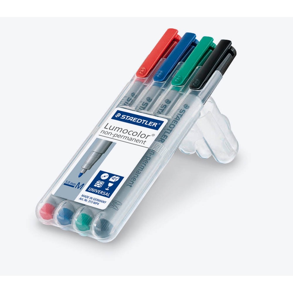 4 STAEDTLER Lumocolor Folienstifte farbsortiert 4 STAEDTLER Lumocolor Folienstifte farbsortiert