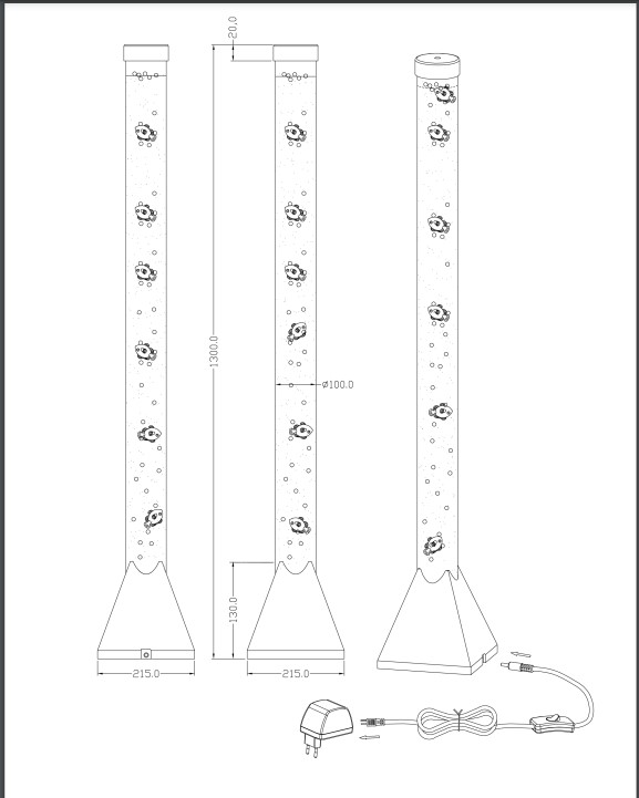  Wassersäule inkl. Schwimmfische 5er-Set