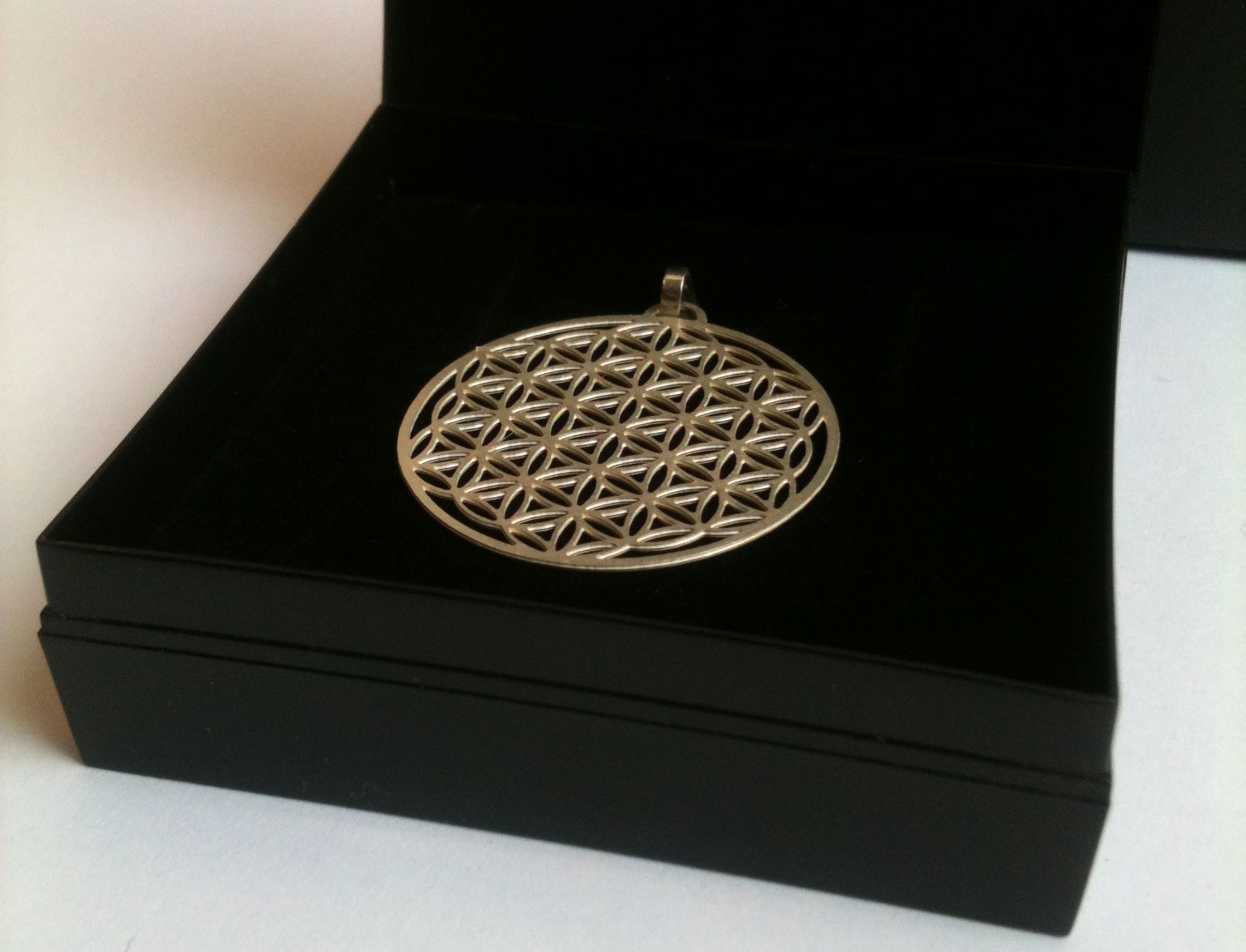 Schmuck Anhänger "Blume des Lebens" 30 mm versilbert