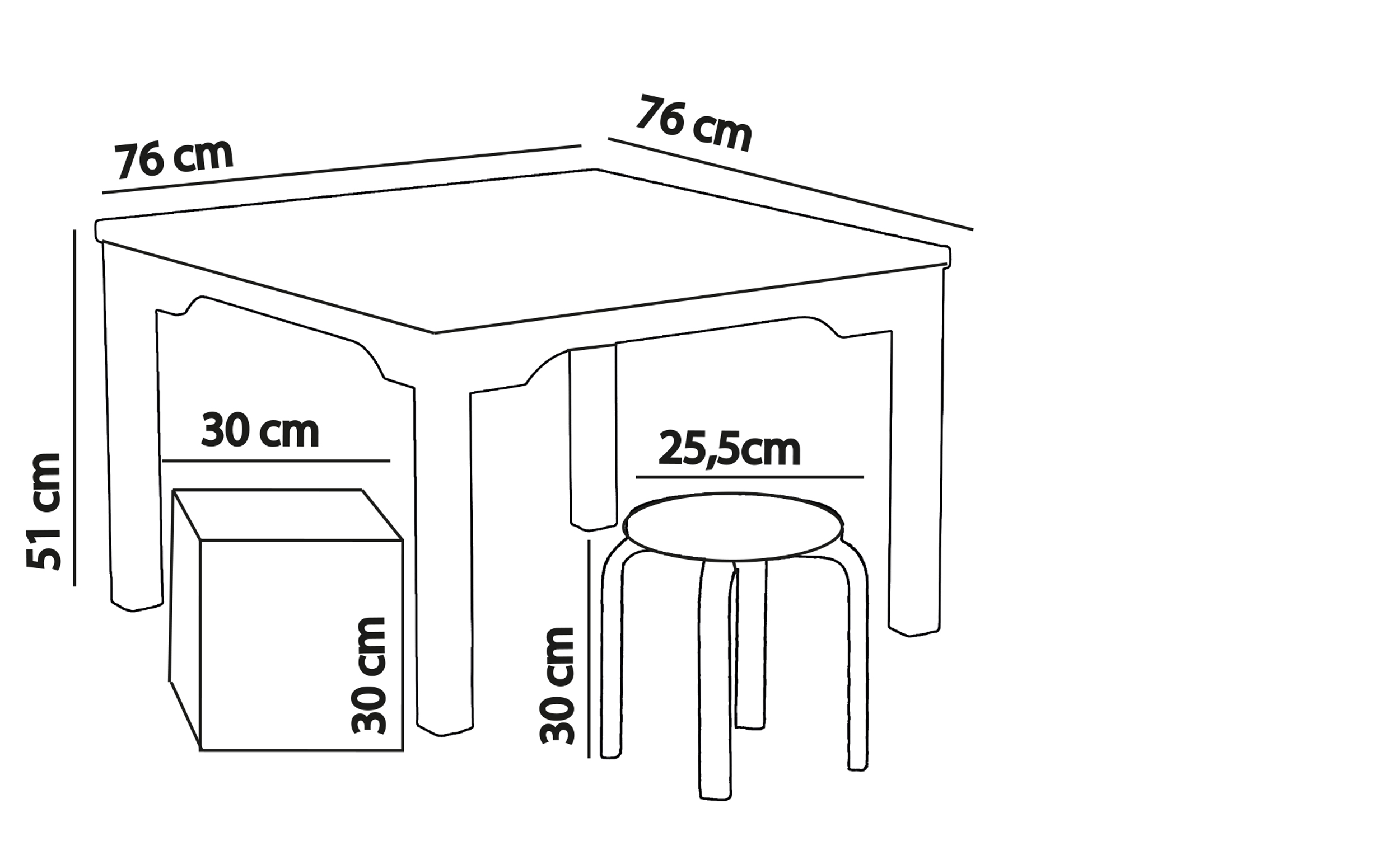  Spieltisch für LEGO®/DUPLO® inkl. 4 Schaumstoffwürfel