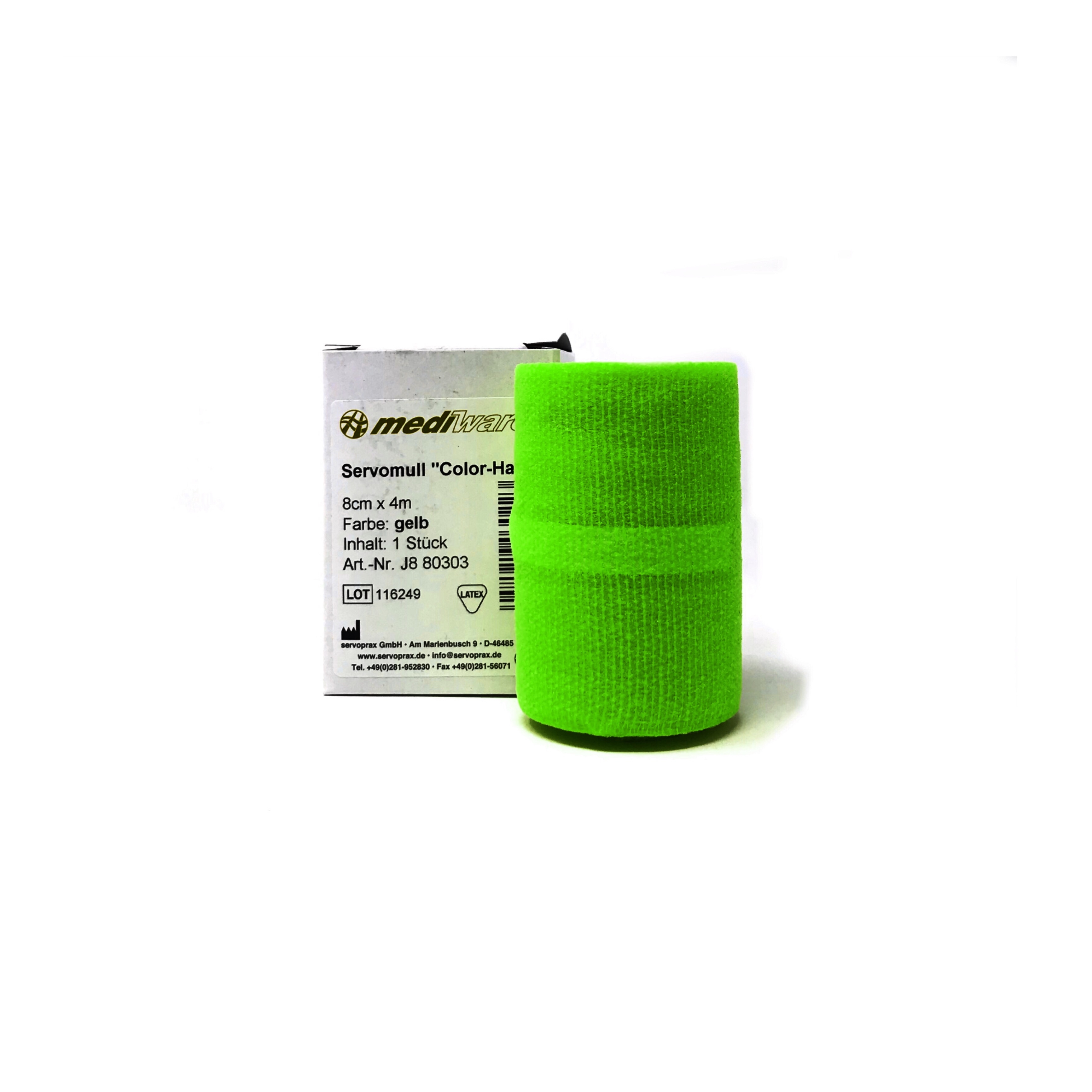 Servomull Color Haft Fixierbinde 8cm x 4m GRÜN