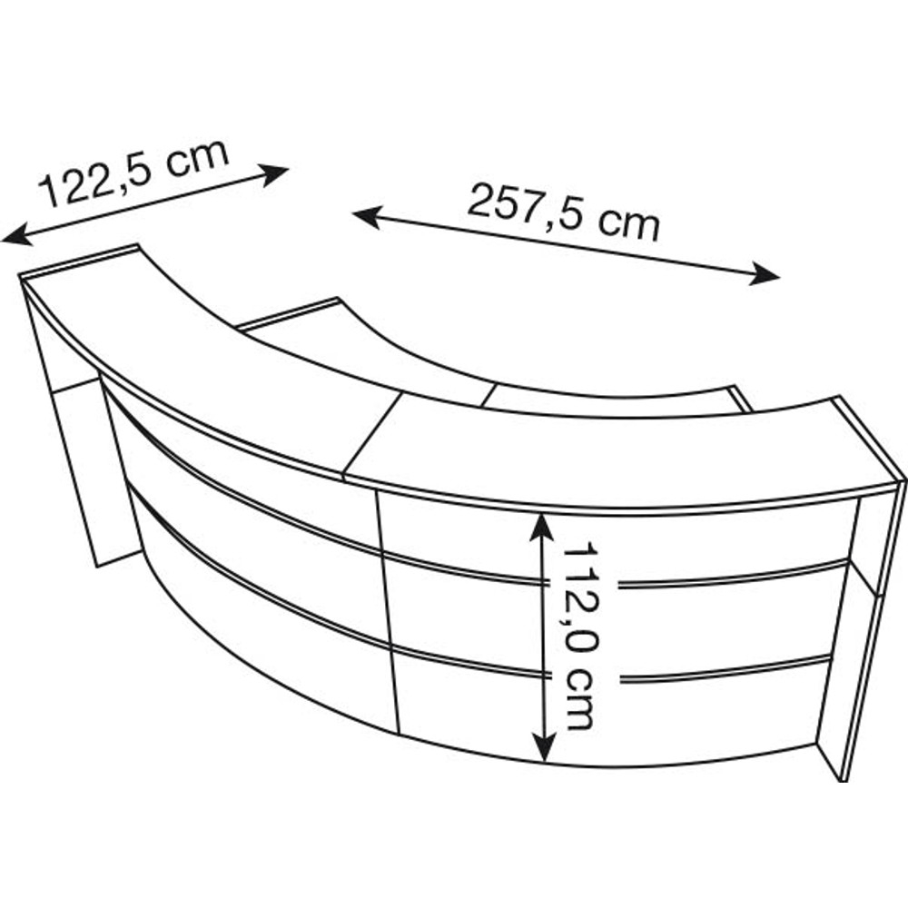Kerkmann Empfangstheke BARI weiß (gebogen / groß)