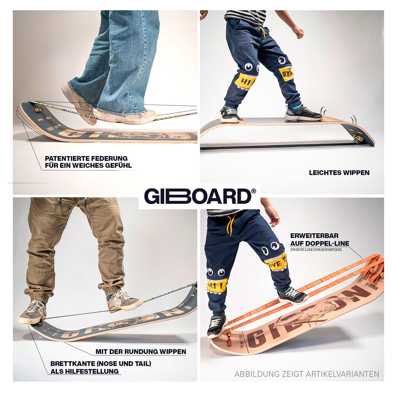 GIBBON Giboard-Set Play White, Doppelte Slackline GIBBON Giboard-Set Play White, Doppelte Slackline