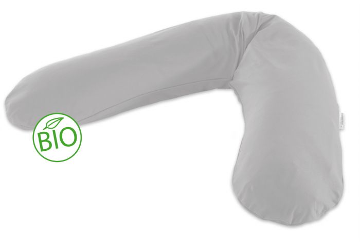 Theraline Stillkissen inkl. Bezug - 190cm 173 "GRAU" BIO-JERSEY