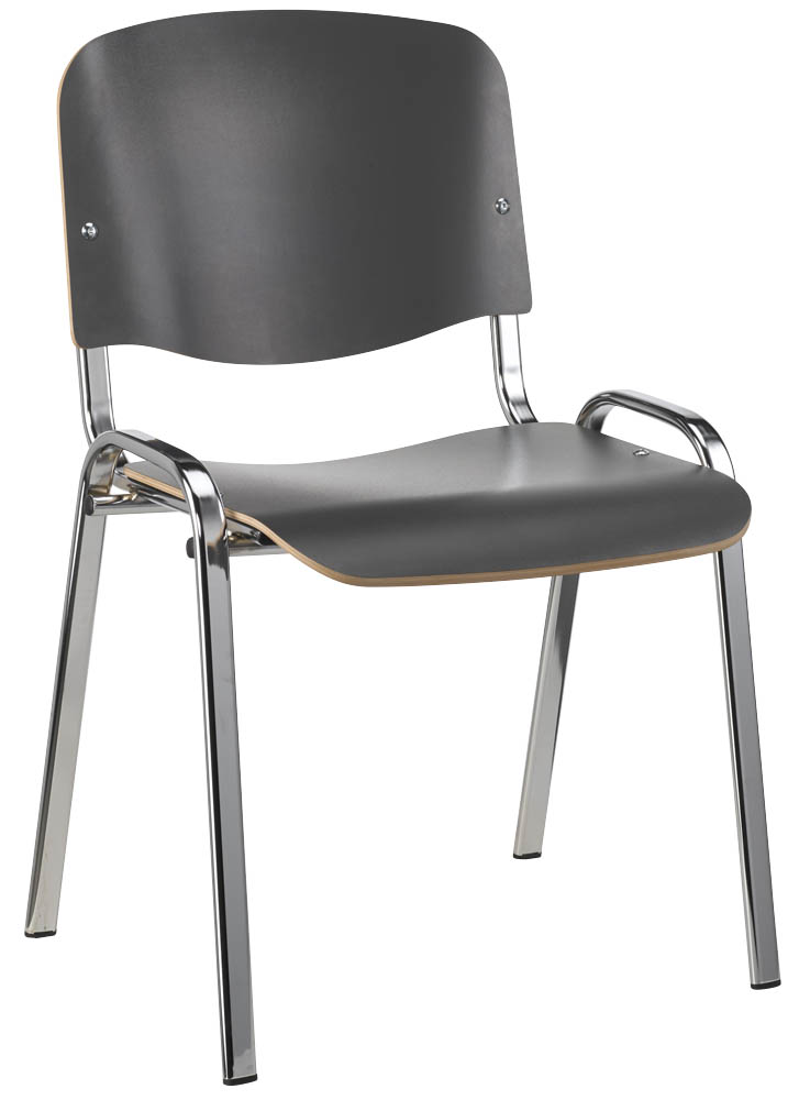 4 Besucherstühle Iso Wood anthrazit