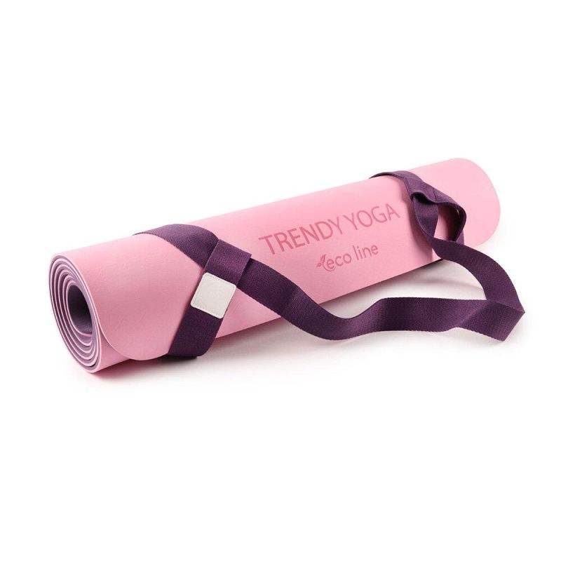 YogaMat Eco 180x60x0,6cm Set mit Tragegurt Lila