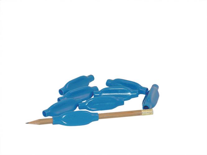 Schreibgriffe aus Gummi, blau, 3 Stück