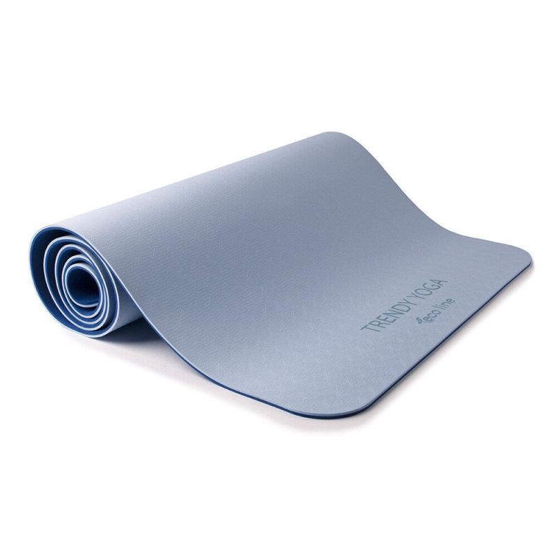 YogaMat Eco 180x60x0,6cm Blau Set mit Tragegurt 