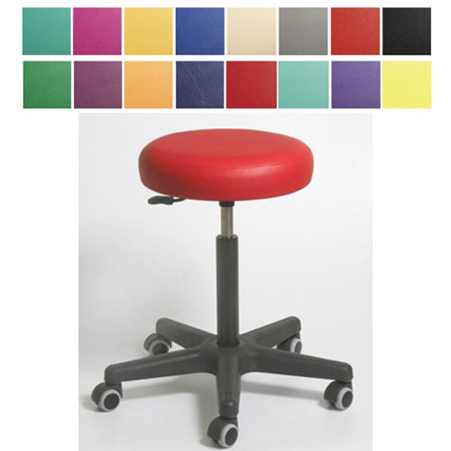 Polsterhocker rund Kunstlederbezug, Kunststofffußkreuz Sitzhöhe Polsterhocker rund Kunstlederbezug, Kunststofffußkreuz Sitzhöhe 45-58cm