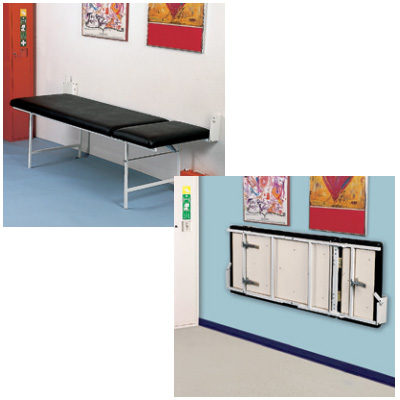 Wandklappliege Ruheraumliege waagerecht (Kopfteil verstellbar) 650 mm hoch Wandklappliege Ruheraumliege waagerecht (Kopfteil verstellbar) 650 mm hoch