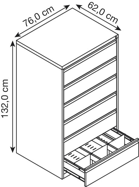 Karteischrank 76x62x132cm (abschließbar) 