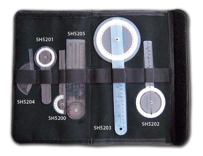 Goniometerset 6-teilig Kunststoff, Softcase